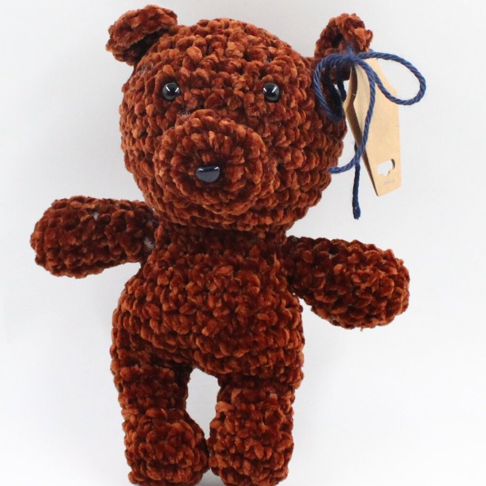 Handmade Crochet Polyester Amigurumi Dark Brown Teddy Bear